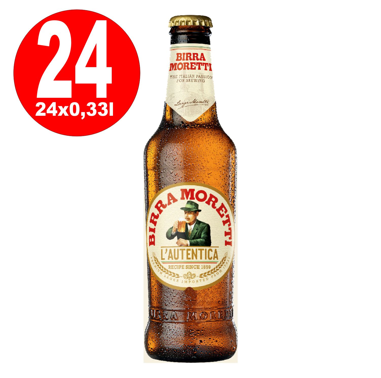 24 X Birra Moretti L Autentica 4 8 Vol Caja Original 0 33L Botella