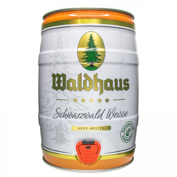 4 x Waldhaus Schwarzwald Weisse Bosque negro White Yeast Wheat 5 L Party Keg 5.6% vol.