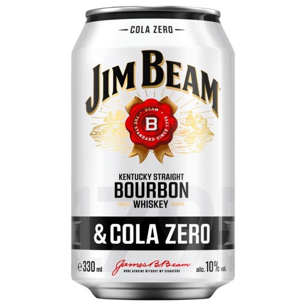 12 x Jim Beam y Cola Zero lata 330 ml 10% vol.