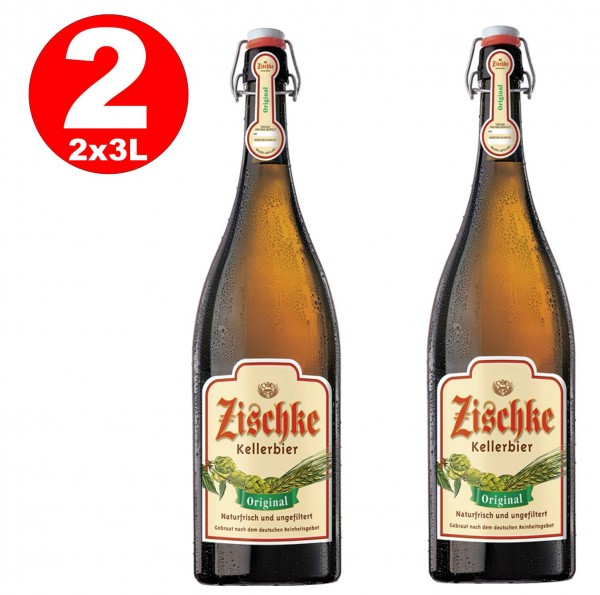 1 x Zischke Kellerbier Original 3 litros! Botella de planchado sin filtro 4,8% vol.