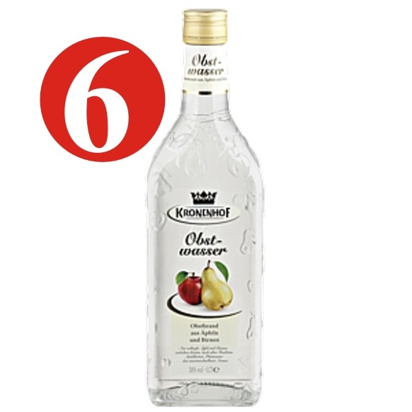 6 x Kronenhof agua de fruta 38% VOL 0, 7L