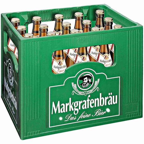 20 x Markgrafenbraeu Pilsener 0.5 L - 4,7% de alcohol Caja original