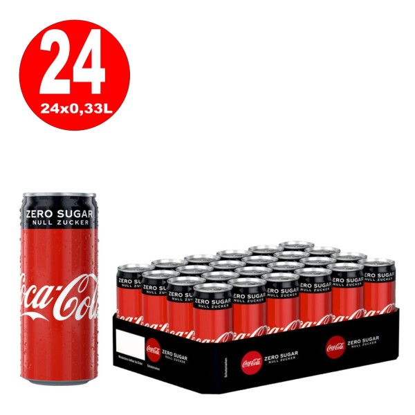 24 x Coca-Cola Zero sin azúcar latas de 0.33L DE UNA SOLA MANO | my