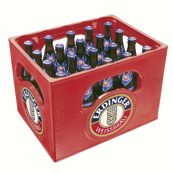 20 x Erdinger Blanco Cerveza sin alcohol 0.5L Caja original Weissbier Reduce