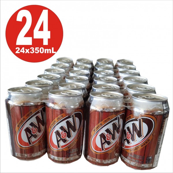 Latas de 24x0,350mL A & W Rootbeer Softdrunk de EE. UU. Incluyen 6 Euro Depósito DPG