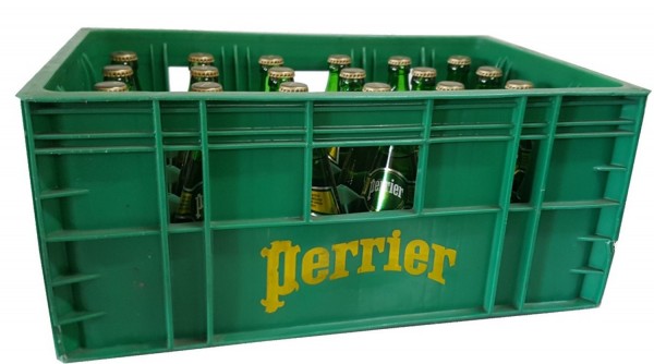 24 x botella de vidrio Perrier agua mineral 0.33L en caja original