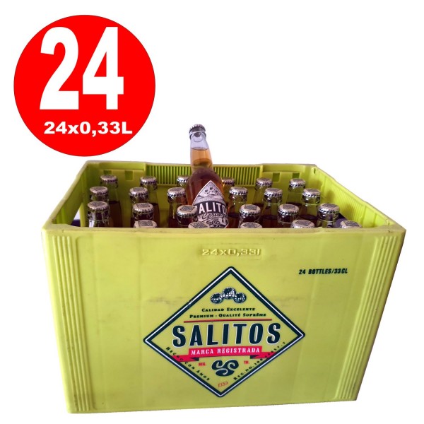 24 x Salitos Cerveza Premium Lager Beer 0.33L 4.7% vol. Alc. MULTI-PATH consunir antes de 06.04.2021