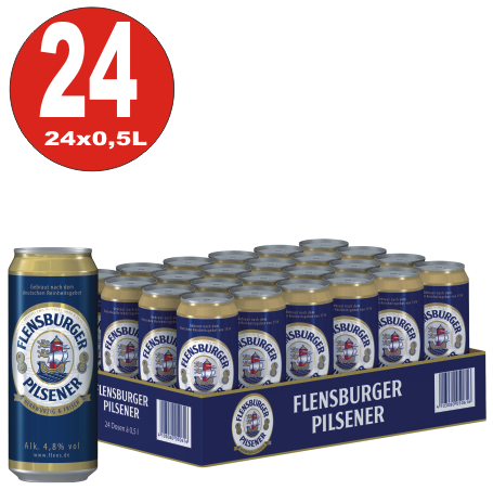 24 latas de 0,5 litros Flensburger Pilsener 4,8% Vol.-_ EINWEG