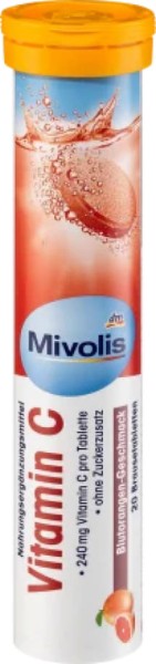 Mivolis 35 x tabletas efervescentes de vitamina C, 20 piezas, suplemento dietético de 82 g